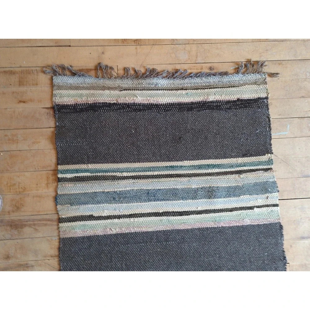 Antique Imported Swedish HandMade Rag Rug Runner (24 x 196 inches )‎